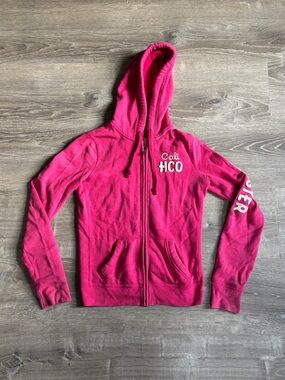 Hollister Pink Zip-Up Sweatshirt with Hood
